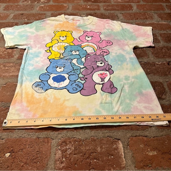 Care Bears Vintage Multicolor Tie Dye Cotton Size Large Graphic T-Shirt - Picture 2 of 16